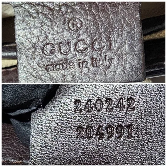 SOLD*Authentic GUCCI GG Canvas And Leather New Bamboo Top Handle Bag Beige/Brown - Picture 5 of 16